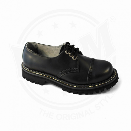 boty kožené KMM 3 dírkové černé