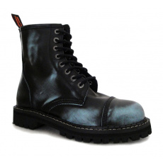 boty kožené KMM 8 dírkové černé/jeans